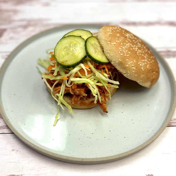 BBQ Chicken Sandwich with Pickled Cucumbers